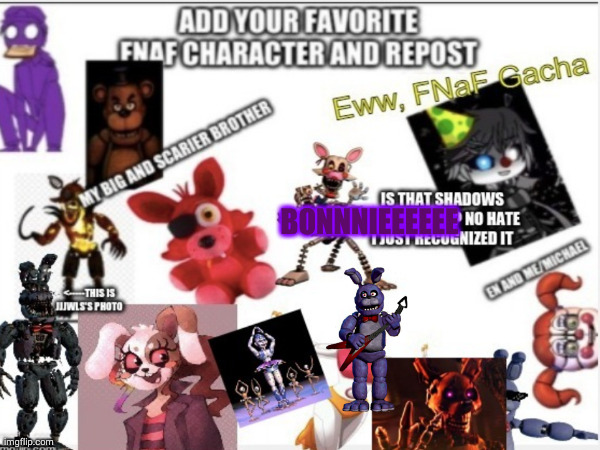 BONNNIEEEEEE | image tagged in bonnie,fnaf,why are you reading the tags,stop reading the tags,what do you mean,aaaaaaaaaaaaaaaaaaaaaaaaaaa | made w/ Imgflip meme maker