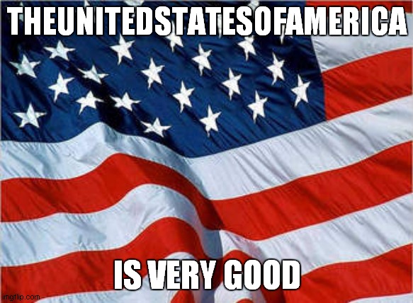i like this | THEUNITEDSTATESOFAMERICA; IS VERY GOOD | image tagged in usa flag | made w/ Imgflip meme maker
