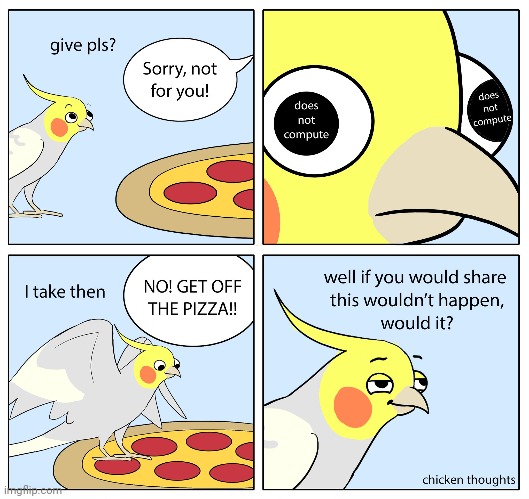 Pizza | image tagged in pizzas,pizza,chicken thoughts,comics,comics/cartoons,bird | made w/ Imgflip meme maker