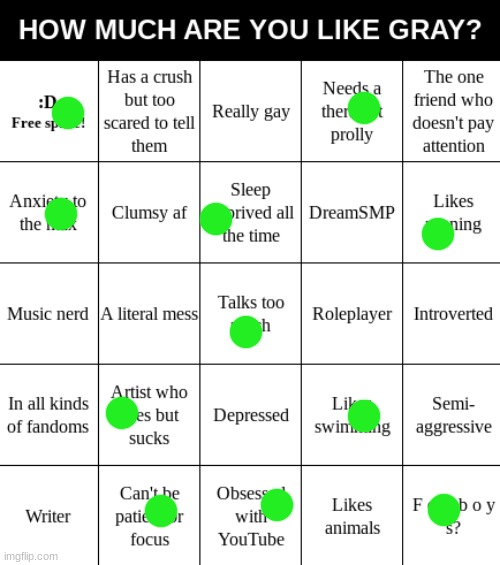 Almost | image tagged in gray's bingo | made w/ Imgflip meme maker