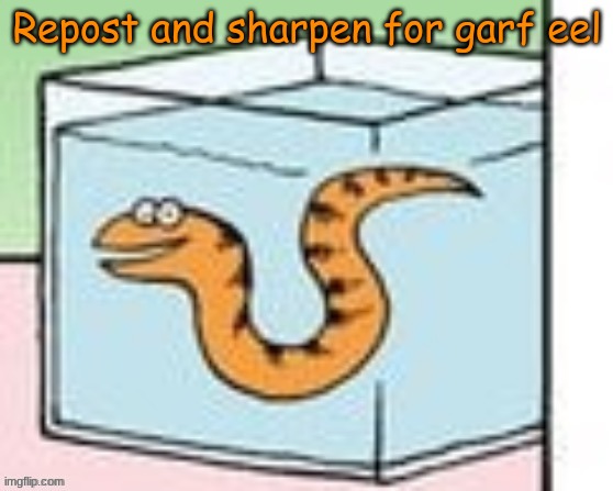 Repost and sharpen for garf eel | made w/ Imgflip meme maker