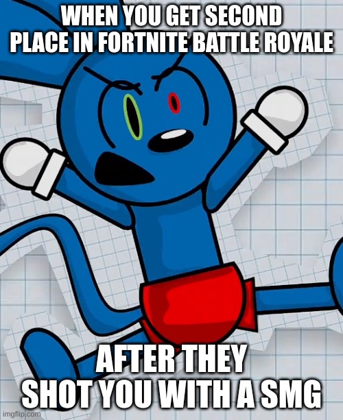 arghhhhhhhhhhhhhh | WHEN YOU GET SECOND PLACE IN FORTNITE BATTLE ROYALE; AFTER THEY SHOT YOU WITH A SMG | image tagged in angered riggy | made w/ Imgflip meme maker