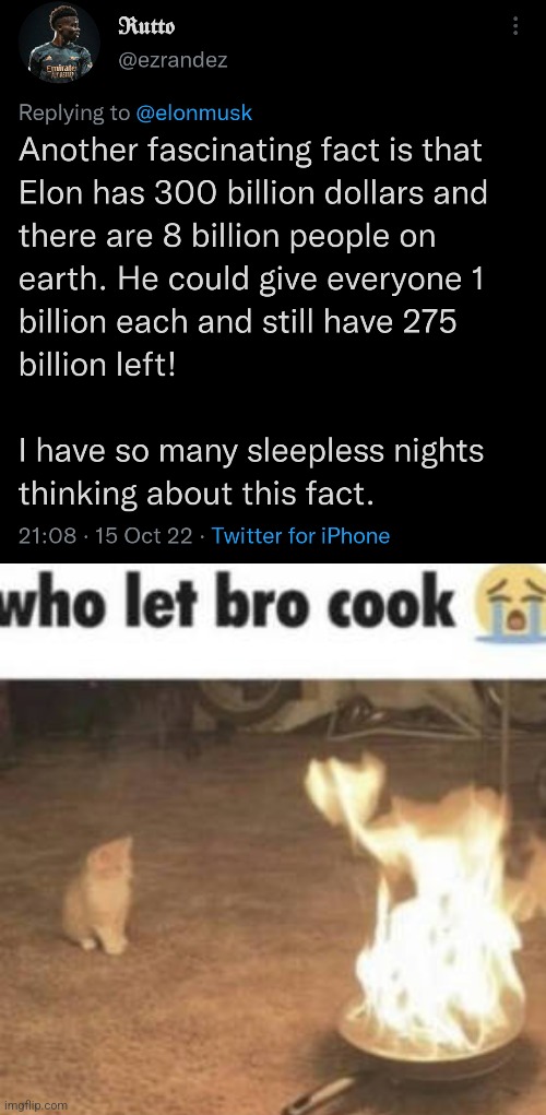 image tagged in who let bro cook | made w/ Imgflip meme maker