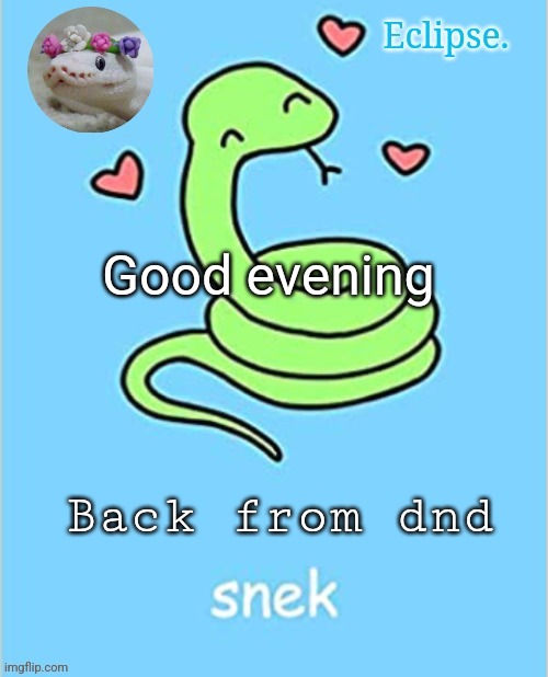 . | Good evening; Back from dnd | image tagged in h | made w/ Imgflip meme maker