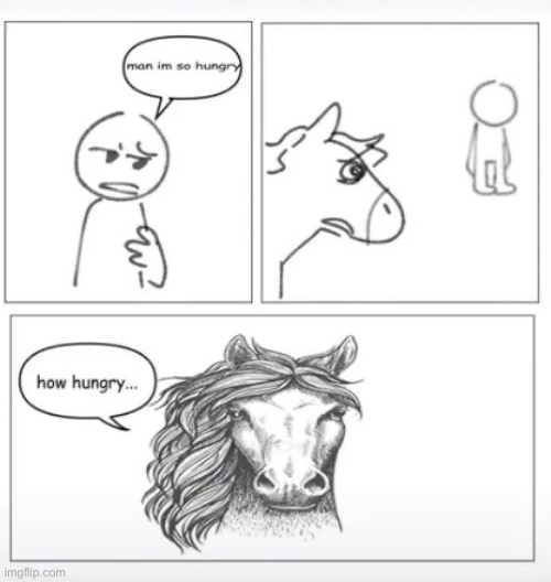 Man I'm so hungry horse | image tagged in man i'm so hungry horse | made w/ Imgflip meme maker