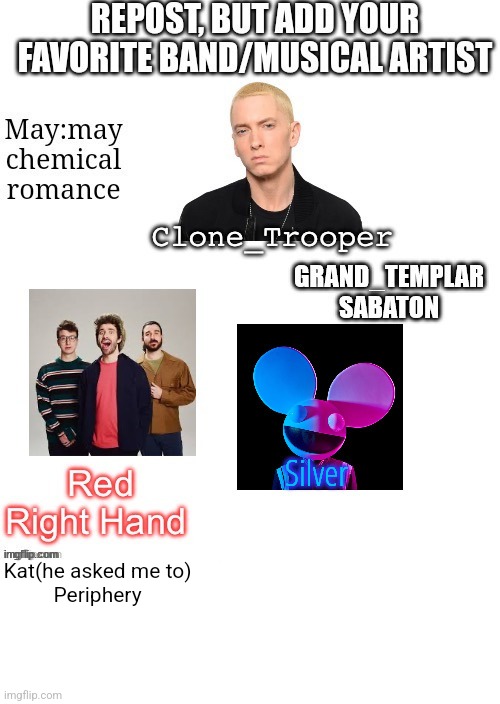 Kat(he asked me to)
Periphery | made w/ Imgflip meme maker