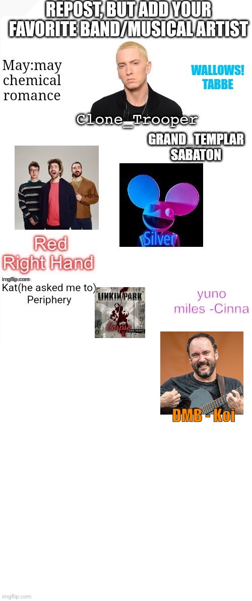 DMB - Koi | image tagged in blank white template | made w/ Imgflip meme maker