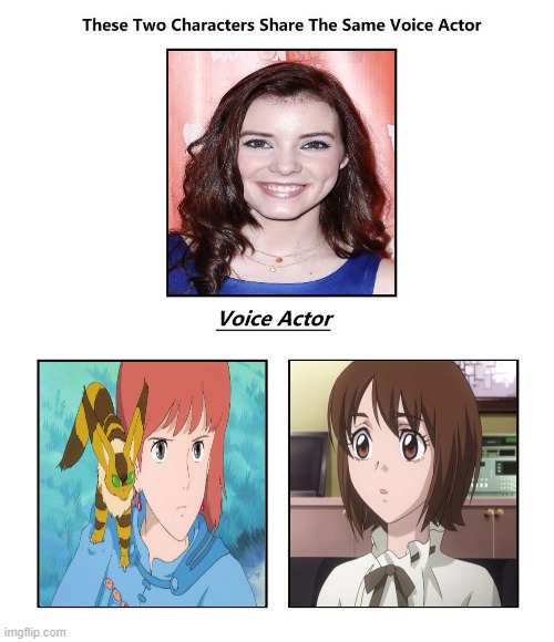 same voice actor | image tagged in same voice actor,anime,studio ghibli,anime memes,england | made w/ Imgflip meme maker