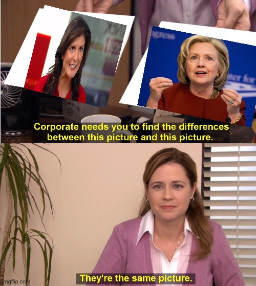Nikki Hillary | image tagged in memes,they're the same picture,hillary clinton,politics,political meme | made w/ Imgflip meme maker