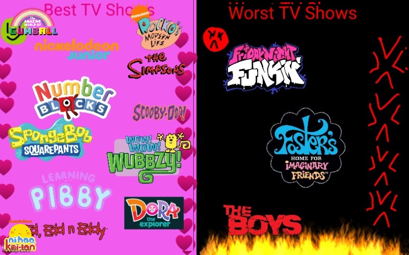 My Best TV Shows and Worst TV Shows fixed | image tagged in artwork | made w/ Imgflip meme maker