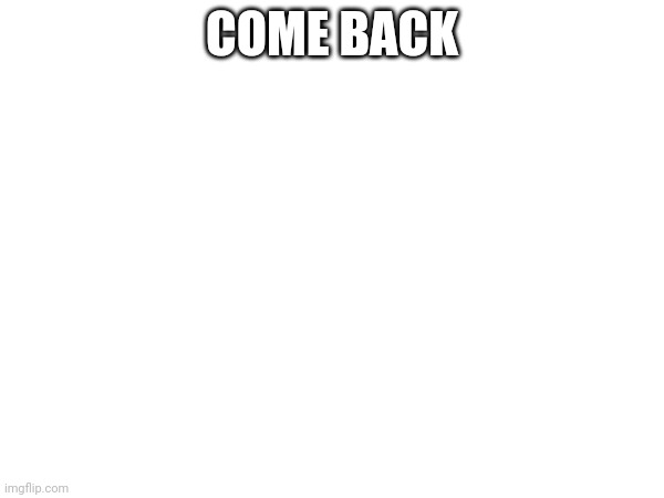 Come back | COME BACK | image tagged in come back | made w/ Imgflip meme maker