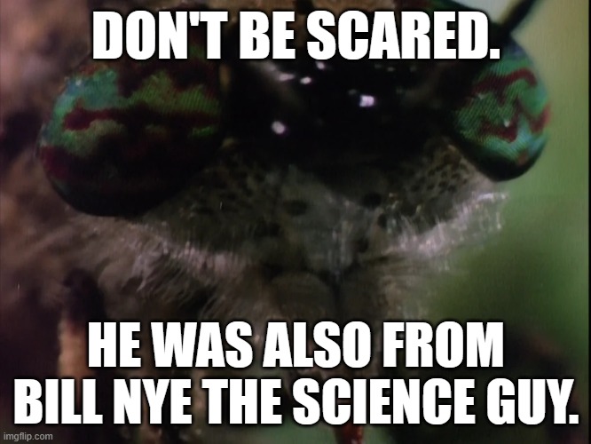 Don't be afraid of Wormy anymore. | DON'T BE SCARED. HE WAS ALSO FROM BILL NYE THE SCIENCE GUY. | made w/ Imgflip meme maker