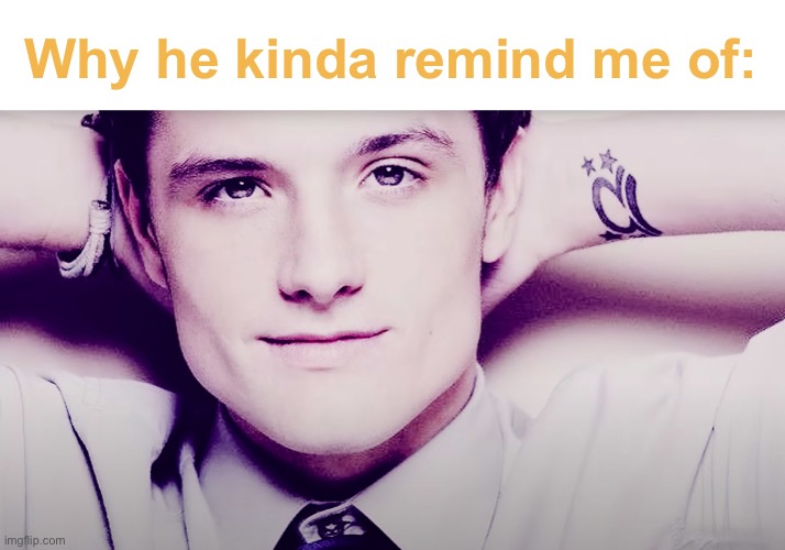 Josh hutcherson whistle | Why he kinda remind me of: | image tagged in josh hutcherson whistle | made w/ Imgflip meme maker