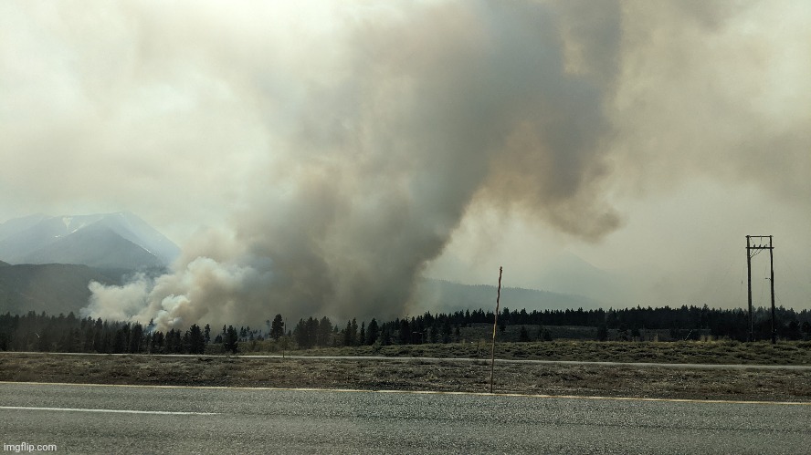 This is a pic of some controlled burning in Mammoth lakes CA | made w/ Imgflip meme maker