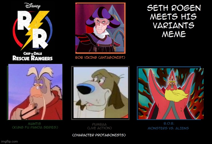 Tony Jay Meets His Variants | image tagged in seth rogen meets his variants | made w/ Imgflip meme maker