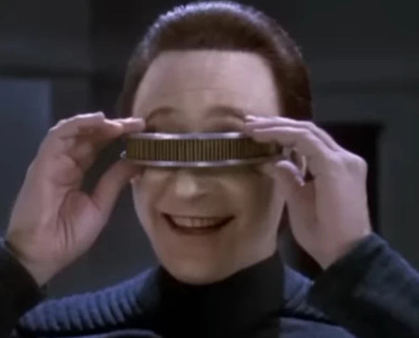 Star Trek Data with visor Blank Meme Template