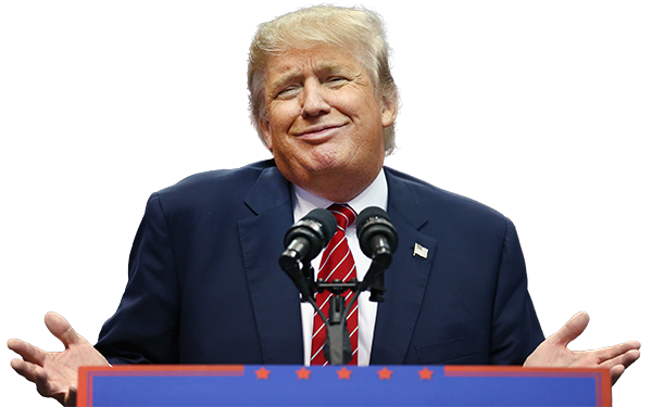 Trump shrug podium transparency Blank Meme Template