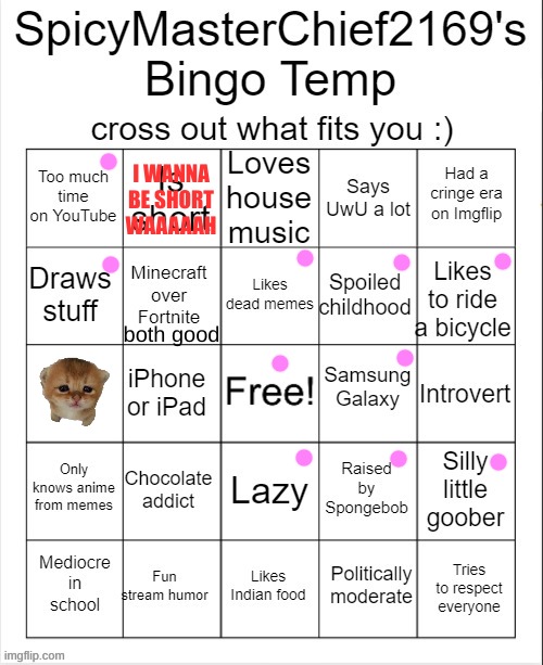 Big Poo | I WANNA BE SHORT WAAAAAH; both good | image tagged in spicymasterchief2169's bingo temp | made w/ Imgflip meme maker