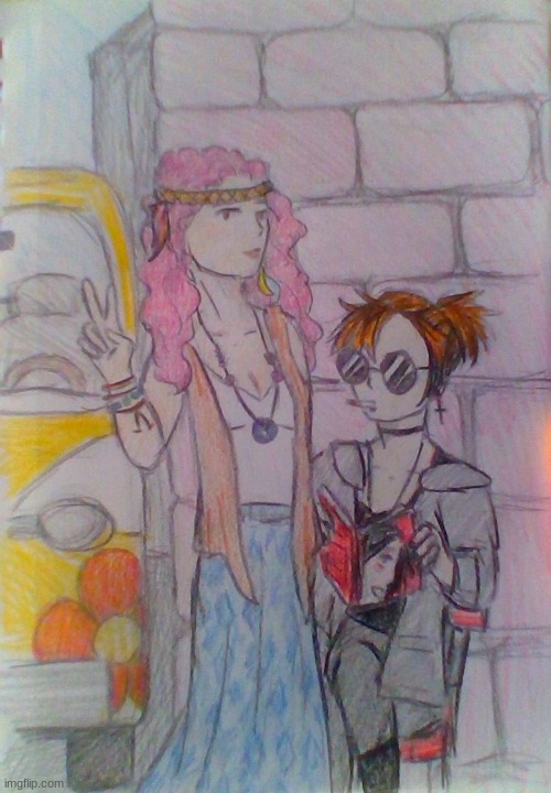 hippie chick and goth/emo bestie | image tagged in hippie | made w/ Imgflip meme maker
