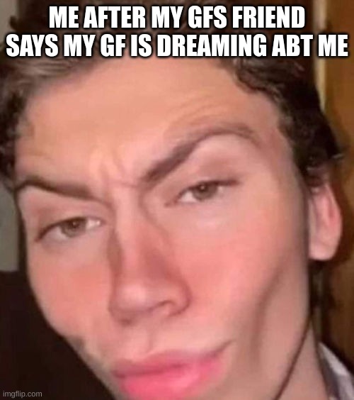 True do | ME AFTER MY GFS FRIEND SAYS MY GF IS DREAMING ABT ME | image tagged in rizz,memes | made w/ Imgflip meme maker