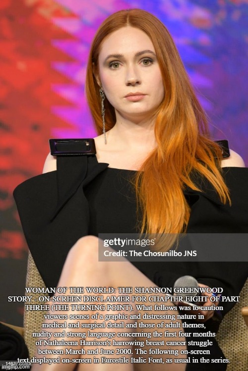 Karen Gillan as Nathaleena Harrison in WOMAN OF THE WORLD | image tagged in karen gillan as nathaleena harrison in woman of the world | made w/ Imgflip meme maker