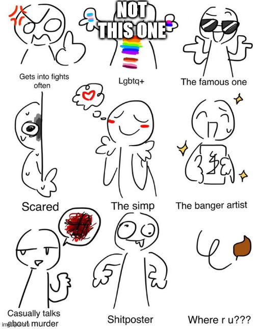 Which one am i | NOT THIS ONE | image tagged in which one am i | made w/ Imgflip meme maker