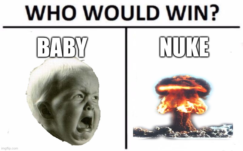 Who Would Win? | NUKE; BABY | image tagged in memes,who would win | made w/ Imgflip meme maker