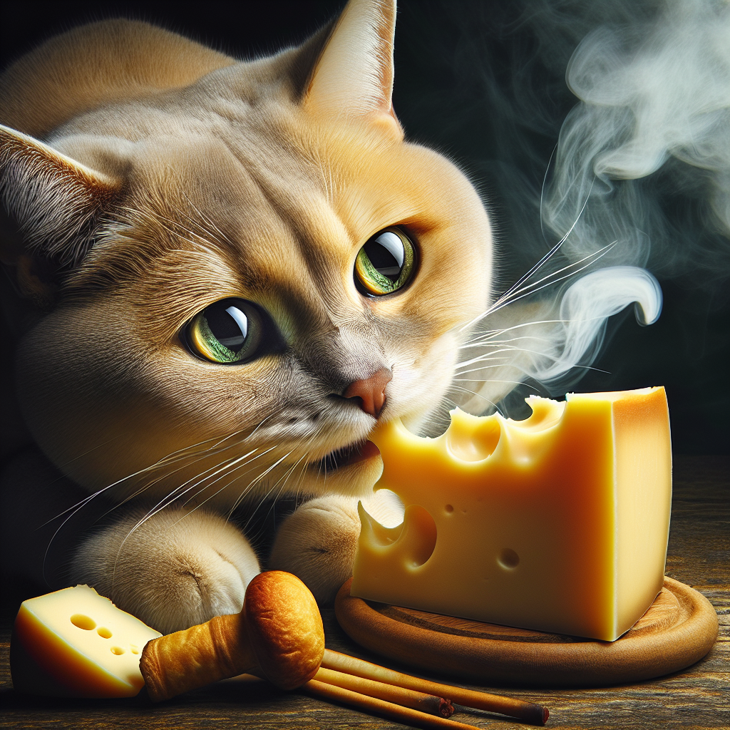 cat eating smoke cheese Blank Meme Template