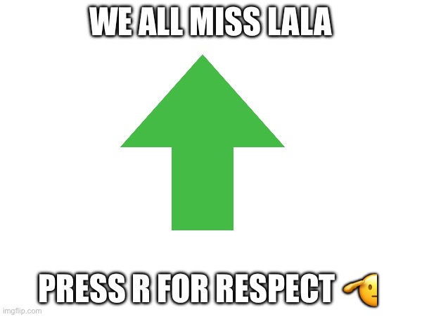 WE MISS HIM :( | WE ALL MISS LALA; PRESS R FOR RESPECT 🫡 | image tagged in pie charts | made w/ Imgflip meme maker