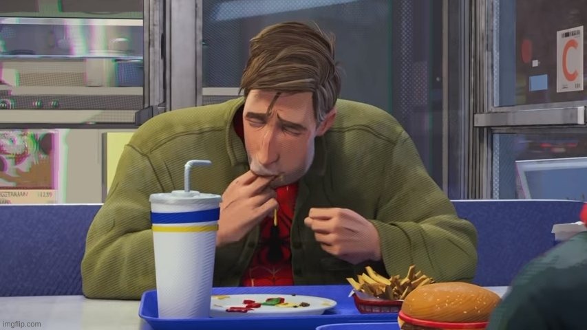 Spiderman Eating | image tagged in spiderman eating,comment section,memes | made w/ Imgflip meme maker