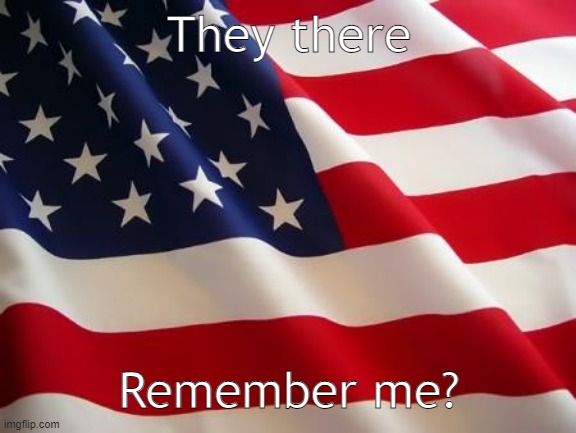 American flag | They there Remember me? | image tagged in american flag | made w/ Imgflip meme maker