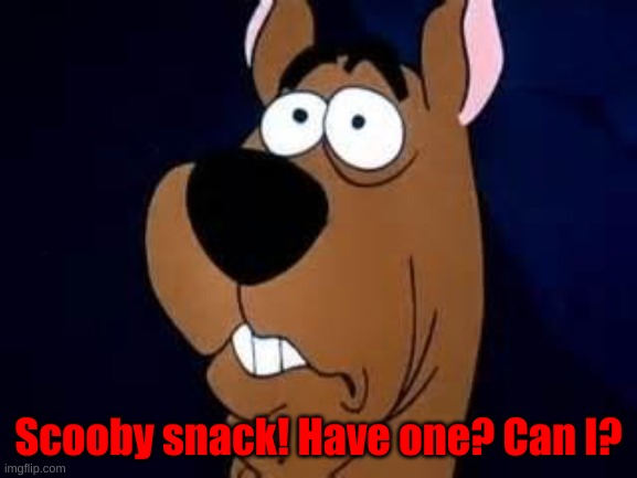Scooby Doo Surprised | Scooby snack! Have one? Can I? | image tagged in scooby doo surprised | made w/ Imgflip meme maker