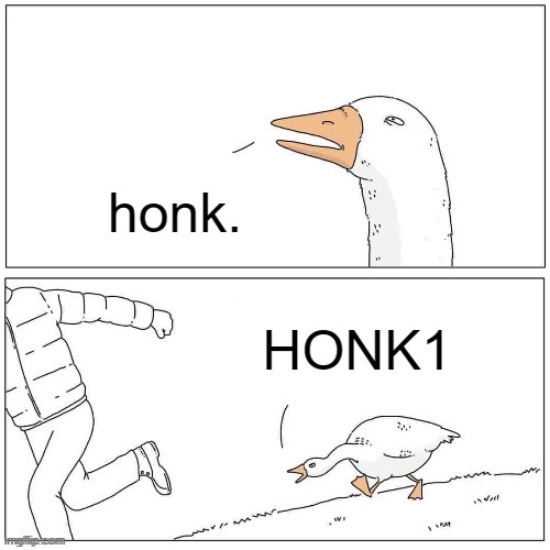 Goose Chase | honk. HONK1 | image tagged in goose chase | made w/ Imgflip meme maker