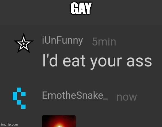 I'd eat your ass | GAY | image tagged in i'd eat your ass | made w/ Imgflip meme maker