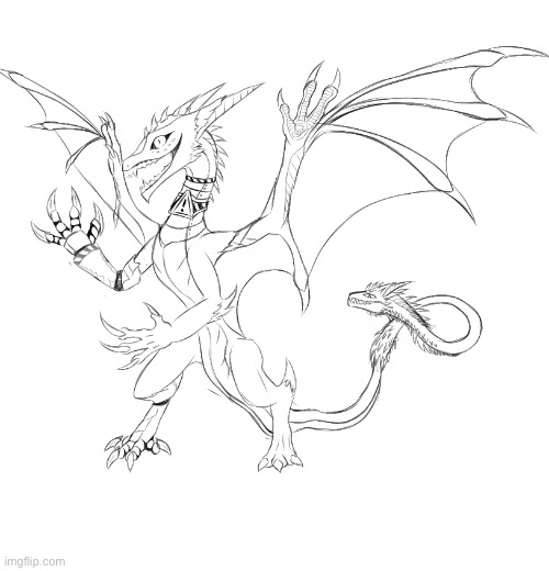 Goofy ahh dragon w.i.p (we don’t talk about his arm) | image tagged in dragon,digital art | made w/ Imgflip meme maker