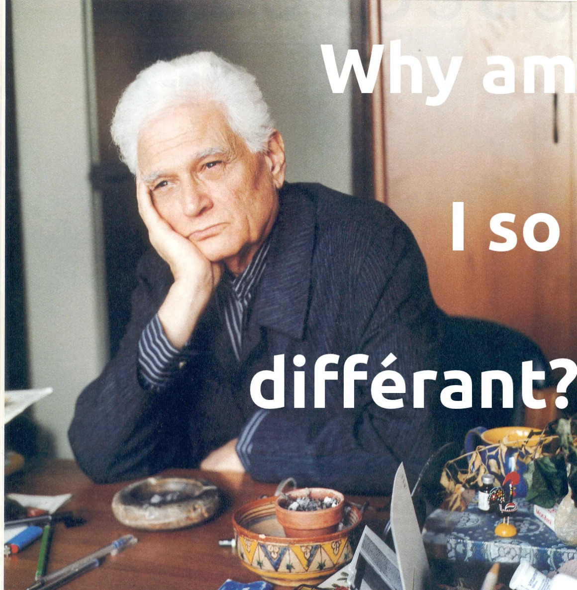 High Quality Derrida why am I so differant? Blank Meme Template