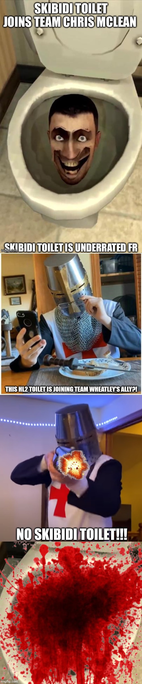 THIS HL2 TOILET IS JOINING TEAM WHEATLEY'S ALLY?! NO SKIBIDI TOILET!!! | image tagged in bread boys father,bread boys shotgun,skibidi toilet | made w/ Imgflip meme maker