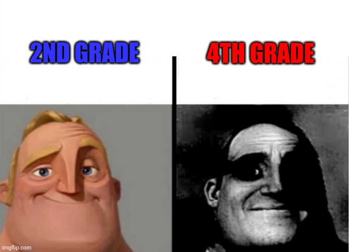 I'm in high school but still | 2ND GRADE; 4TH GRADE | image tagged in teacher's copy | made w/ Imgflip meme maker