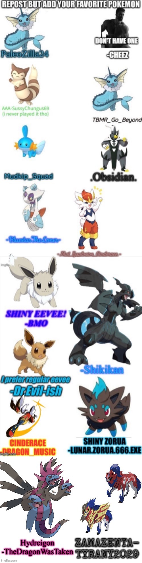 plz link the repost in the comments | ZAMAZENTA-
TYRANY2029 | image tagged in pokemon,repost | made w/ Imgflip meme maker
