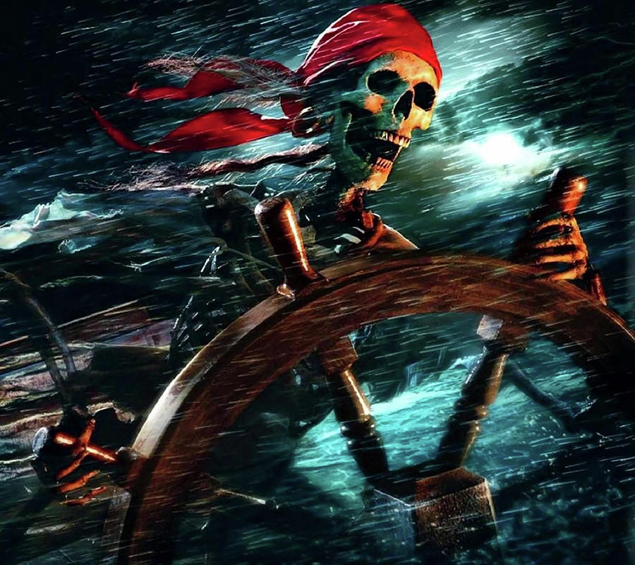 High Quality Pirate skeleton on the storm Blank Meme Template