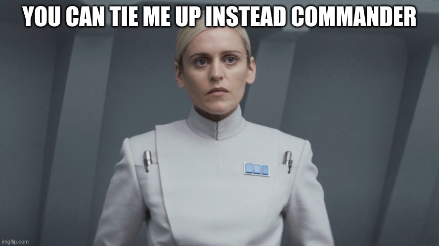 ISB agent | YOU CAN TIE ME UP INSTEAD COMMANDER | image tagged in isb agent | made w/ Imgflip meme maker