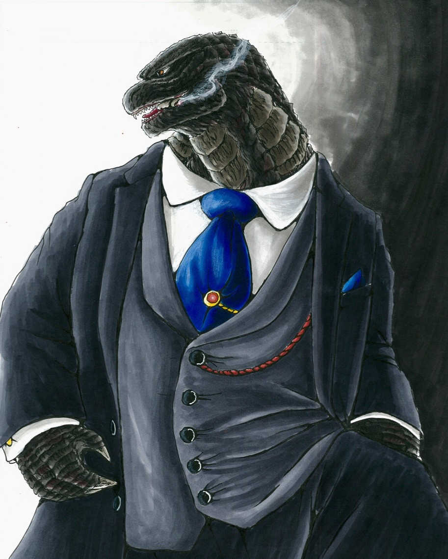 High Quality Godzilla in a Business Suit Blank Meme Template