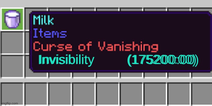 Invisibility         (175200:00); Invisibility         (175200:00) | made w/ Imgflip meme maker