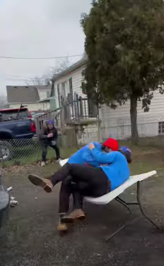 Bills fans breaks table non-gif Blank Meme Template