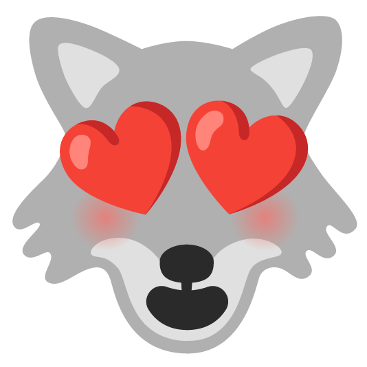 Google Wolf Heart Eyes! Blank Meme Template