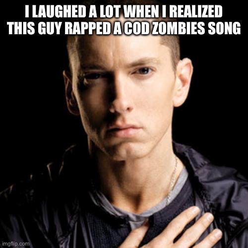 Sorry if I misspelt raped | I LAUGHED A LOT WHEN I REALIZED THIS GUY RAPPED A COD ZOMBIES SONG | image tagged in memes,eminem | made w/ Imgflip meme maker