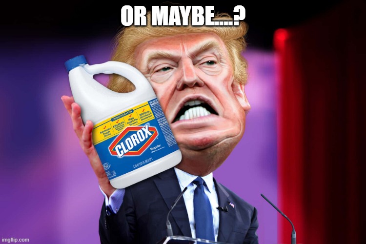 Trump bleach | OR MAYBE....? | image tagged in trump bleach | made w/ Imgflip meme maker