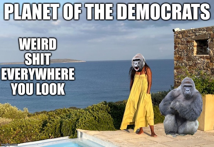 Those damned dirty apes | PLANET OF THE DEMOCRATS; WEIRD SHIT EVERYWHERE YOU LOOK | made w/ Imgflip meme maker
