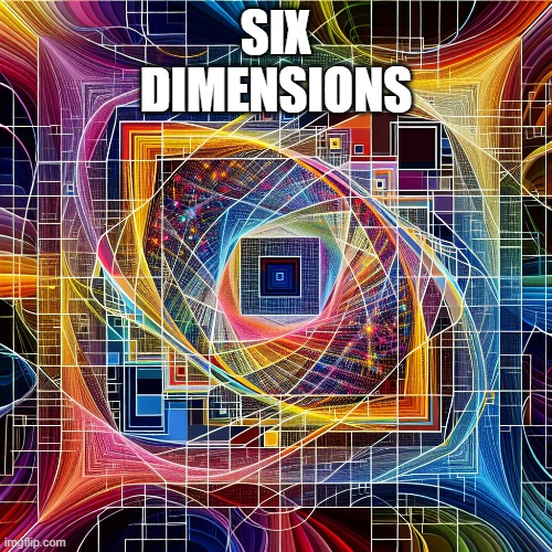 6 | SIX DIMENSIONS | image tagged in time | made w/ Imgflip meme maker