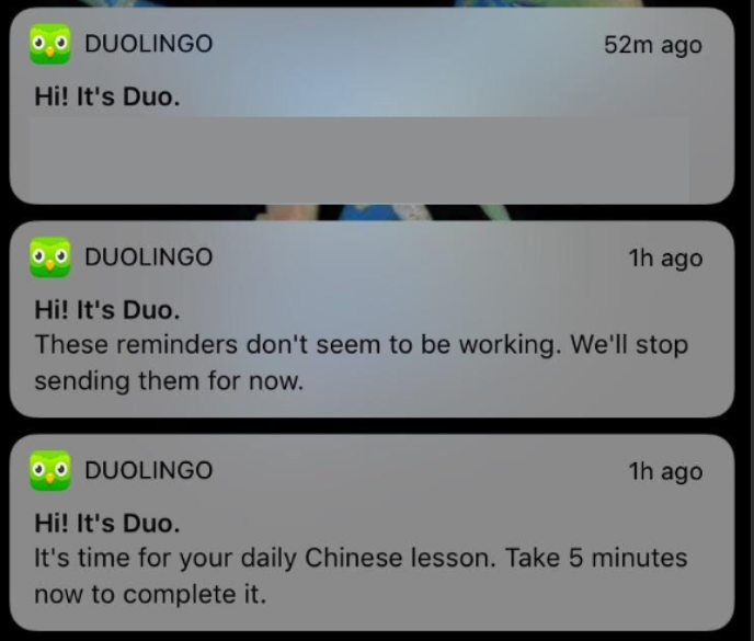 High Quality Duolingo 3 Notification Blank Meme Template